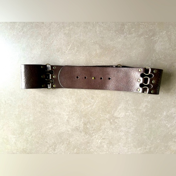 Boho, Punk Style Wide Unisex Belt, Genuine Italian Leather, Made in Canada L - Picture 2 of 8